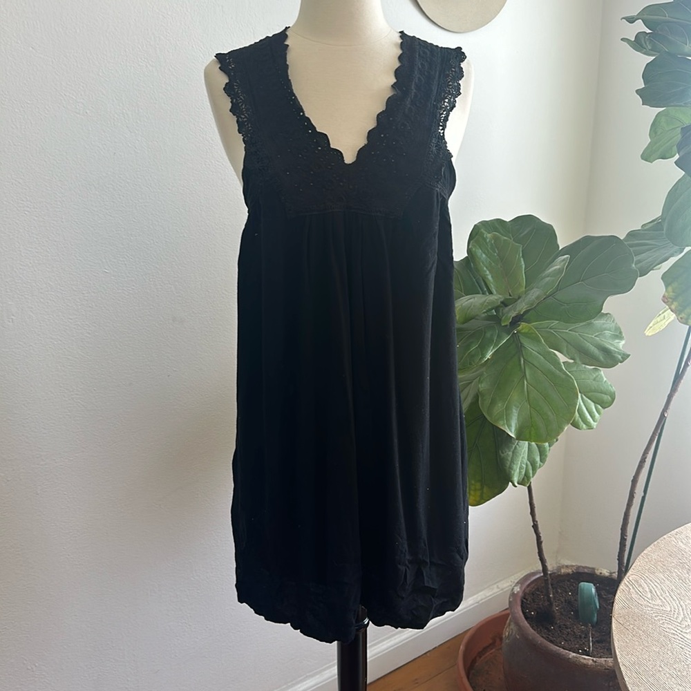 Black eyelet dress